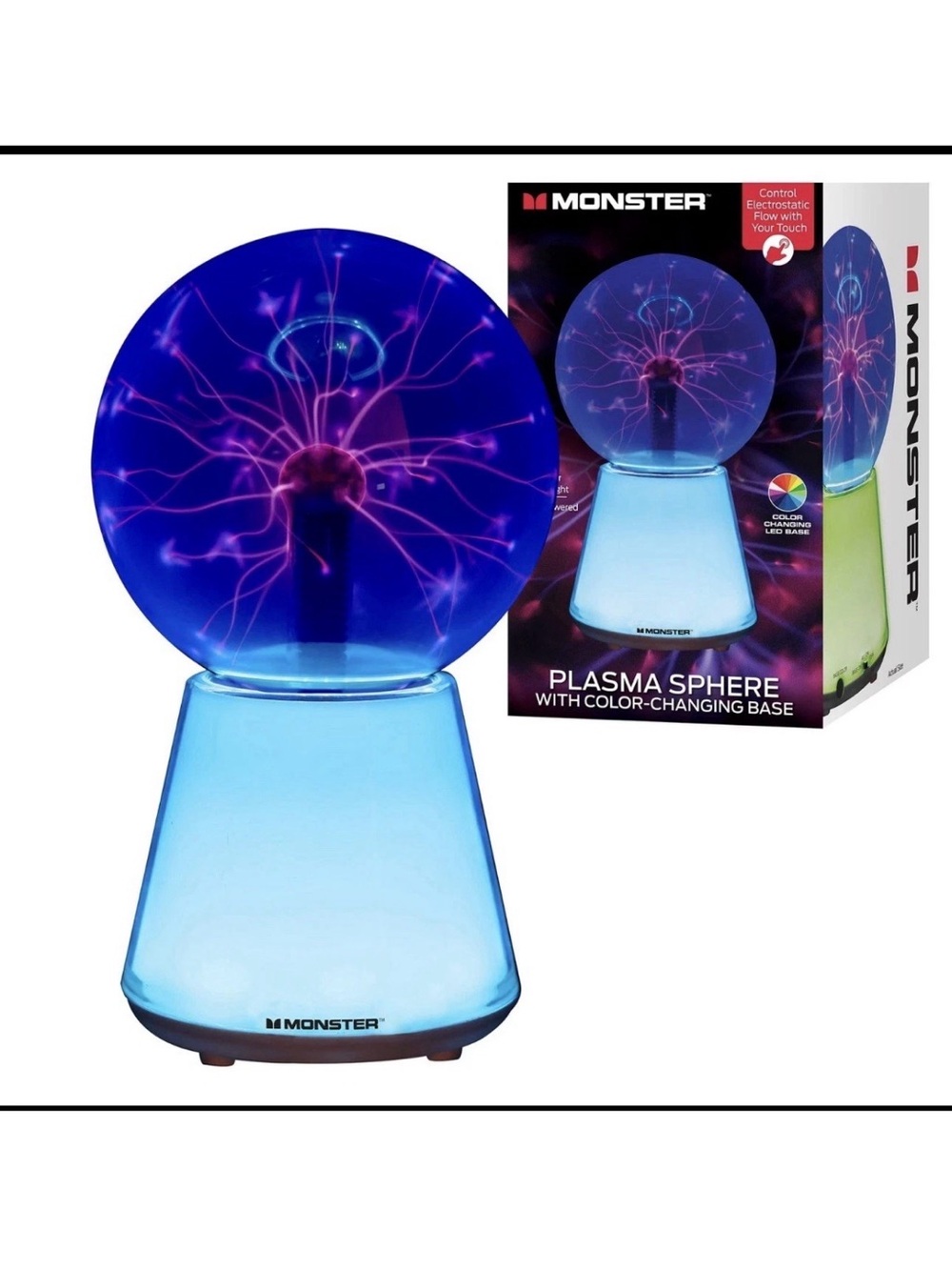 Monster: Plasma Sphere With Touch-Controlled Color-Changing Base, NEW! - Picture 6 of 6